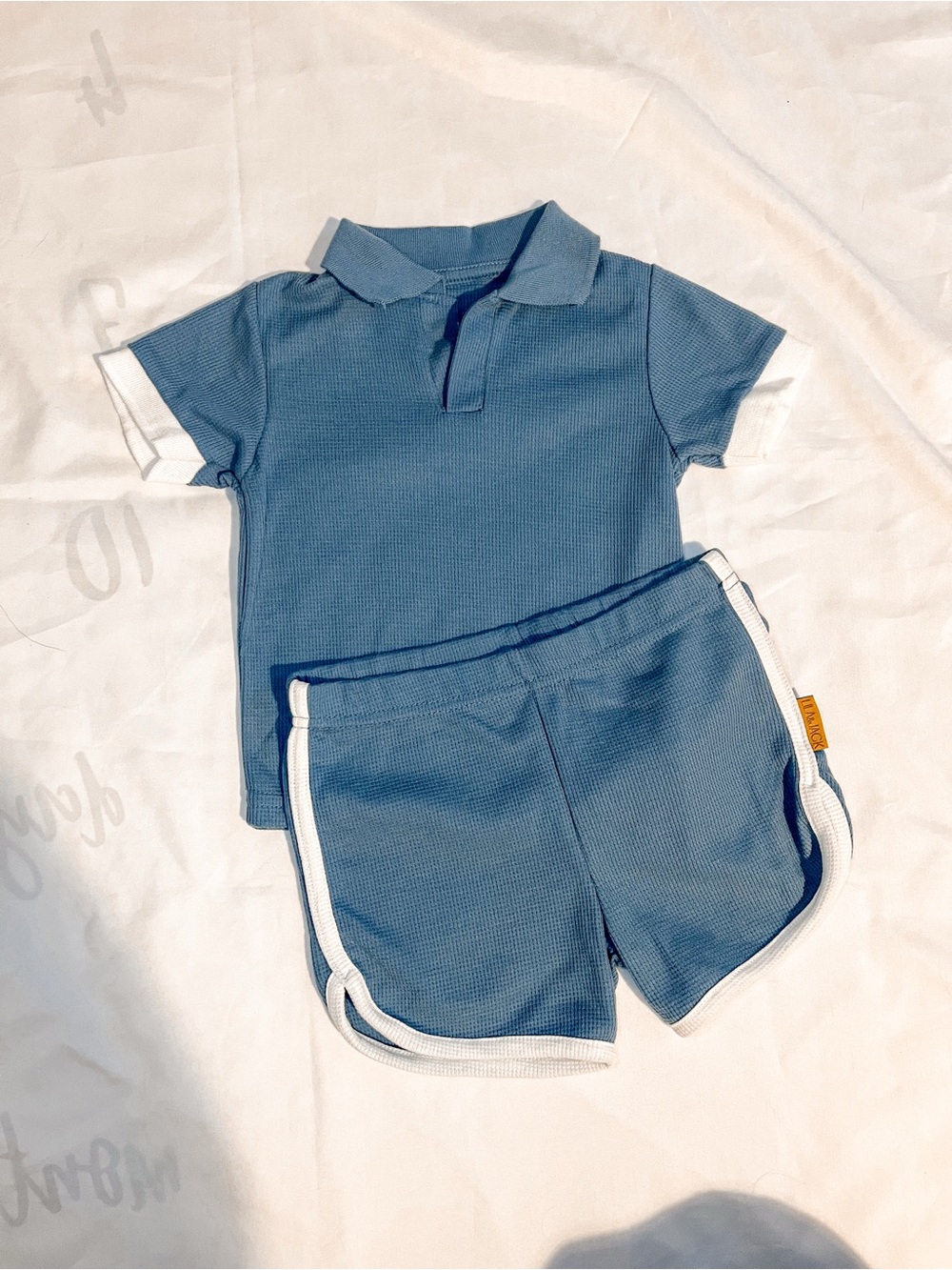 Lila & Jack Toddler Blue Retro Polo Set in Size 18-24 Months